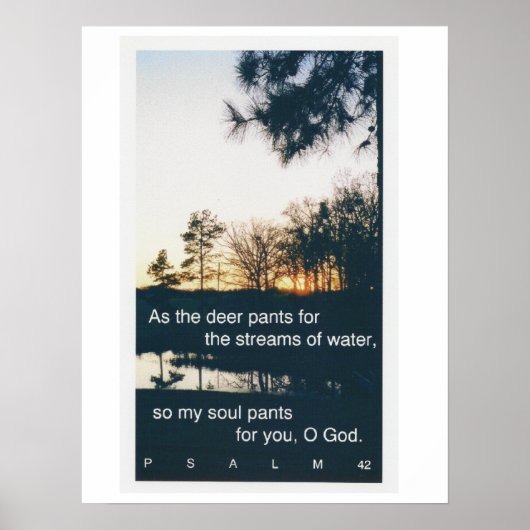 Psalm 42:1 sunset poster ポスター (正面)