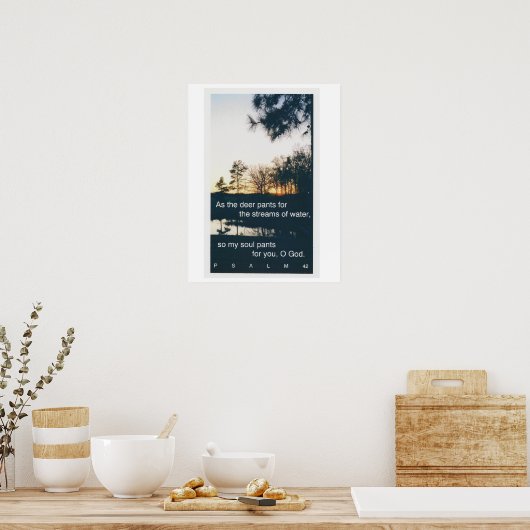 Psalm 42:1 sunset poster ポスター (キッチン)