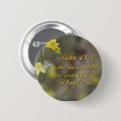 Psalm 43:3黄色のワイルドフラワーボタン 缶バッジ (正面&裏面)