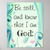 Psalm 46はまだ知っているピンクのフローラ ポスター (正面)