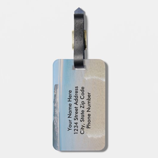 Psalm 46は静かで私が神であることを知る海 ラゲッジタグ (裏面縦)