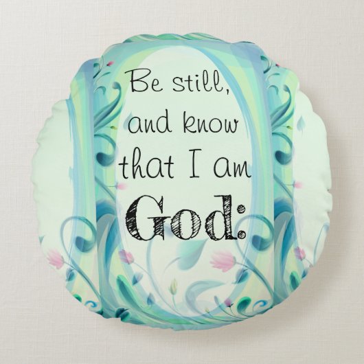 Psalm 46ベスティルピンクフローラ ラウンドクッション (正面)