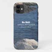 Psalm 46:10まだクリスチャンブルーの海の写真になる Case-Mate iPhoneケース (裏面)