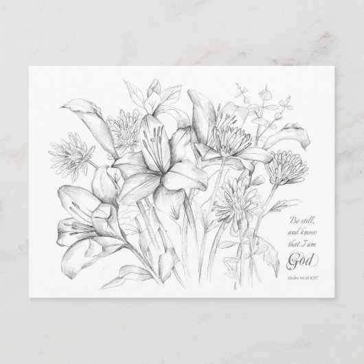 Psalm 46:10聖なる書物、 経典祈りの言葉カードがまだ存在する ポストカード (正面)