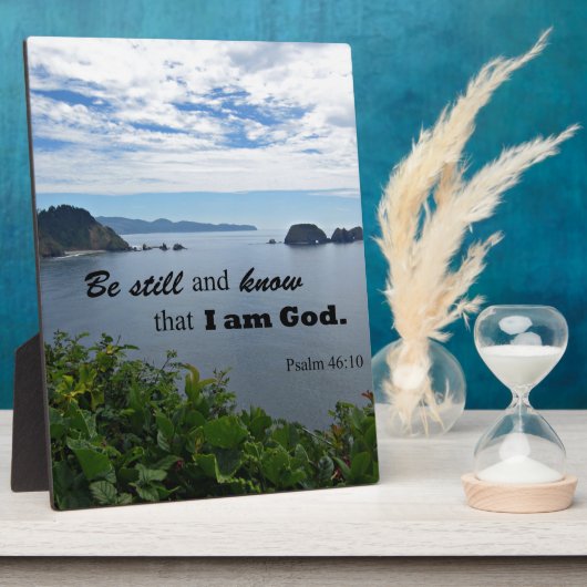 Psalm 46:10静かに、私が神であることを知る フォトプラーク (側面)