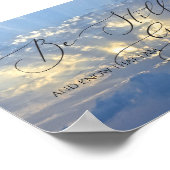 Psalm 46 10、まだ太陽の雲を通じて上昇 ポスター (角)