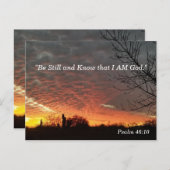 Psalm 46:10 Be Still Bible Verse Memory Card ポストカード (正面/裏面)