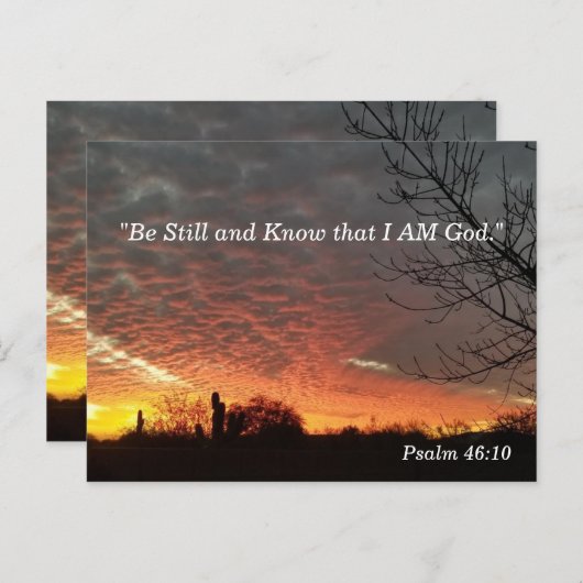 Psalm 46:10 Be Still Bible Verse Memory Card ポストカード (正面/裏面)