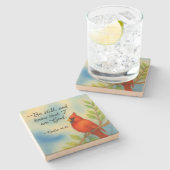 Psalm 46:10 Be Still Red Cardinal Scripture Nature ストーンコースター (横)