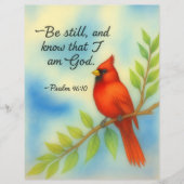 Psalm 46:10 Be Still Red Cardinal Scripture Nature チラシ (正面)
