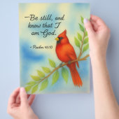 Psalm 46:10 Be Still Red Cardinal Scripture Nature チラシ (手)