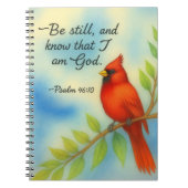 Psalm 46:10 Be Still Red Cardinal Scripture Nature ノートブック (正面)