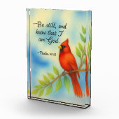 Psalm 46:10 Be Still Red Cardinal Scripture Nature フォトブロック (右)
