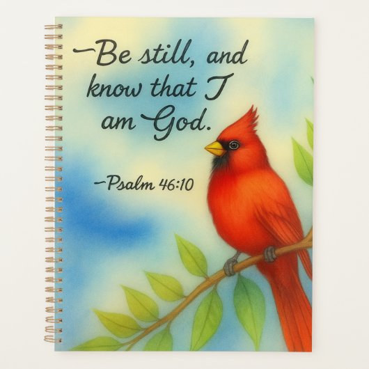 Psalm 46:10 Be Still Red Cardinal Scripture Nature プランナー手帳 (正面)