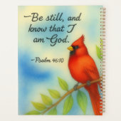 Psalm 46:10 Be Still Red Cardinal Scripture Nature プランナー手帳 (裏面)