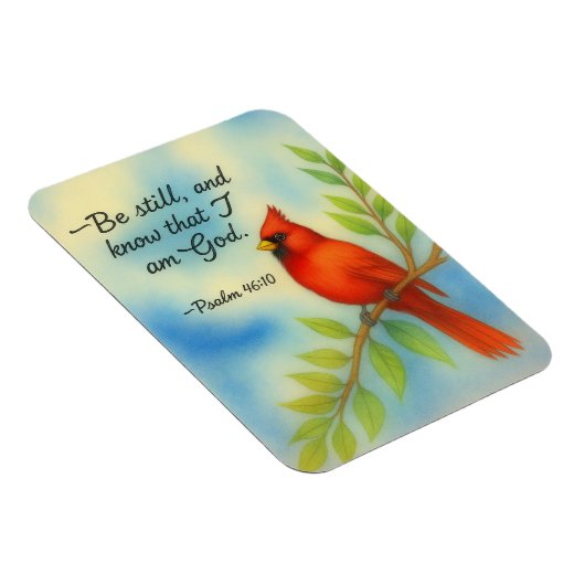 Psalm 46:10 Be Still Red Cardinal Scripture Nature マグネット (右側)