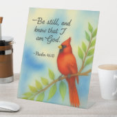 Psalm 46:10 Be Still Red Cardinal Scripture Nature 台座サイン (インサイチュ)