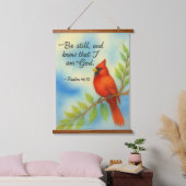 Psalm 46:10 Be Still Red Cardinal Scripture Nature 吊り下げ型タペストリー (寝室)