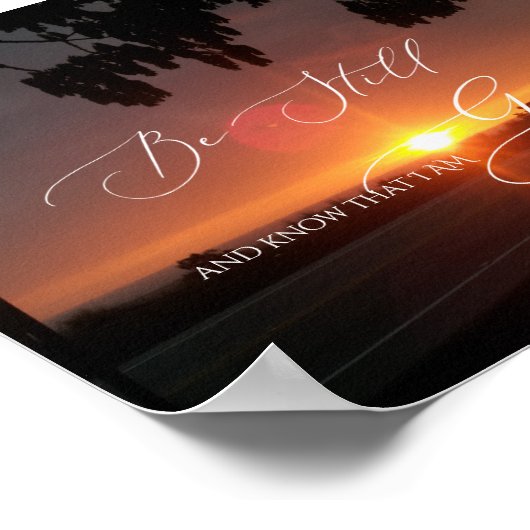 Psalm 46 10, Be Still Sunset Kailua Kona ポスター (角)