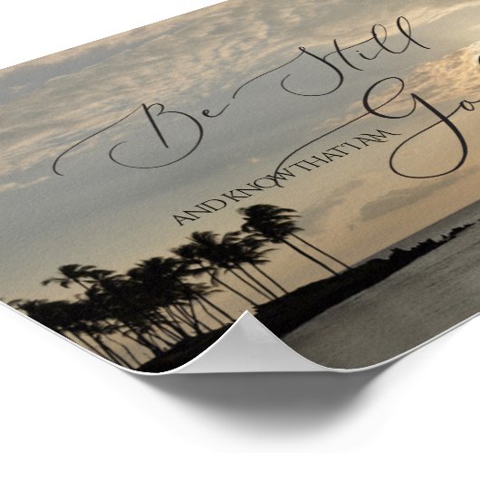 Psalm 46 10, Be Still Waikiki Sunset ポスター (角)