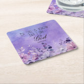 Psalm 46:10 Bible Verse スクエアペーパーコースター (アングル)