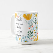 Psalm 46:10 Floral Coffee Mug コーヒーマグカップ (正面左)