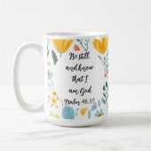 Psalm 46:10 Floral Coffee Mug コーヒーマグカップ (左)