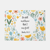 Psalm 46:10 Floral Doormat ドアマット (正面)