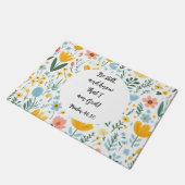 Psalm 46:10 Floral Doormat ドアマット (アングル)