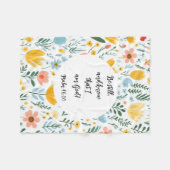 Psalm 46:10 Floral Fleece Blanket フリースブランケット (正面(横))