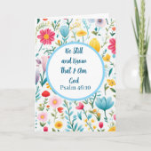 Psalm 46:10 Floral Folded Greeting Card カード (正面)