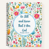 Psalm 46:10 Floral Journal  ノートブック (正面)
