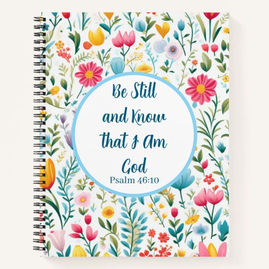 Psalm 46:10 Floral Journal  ノートブック (正面)