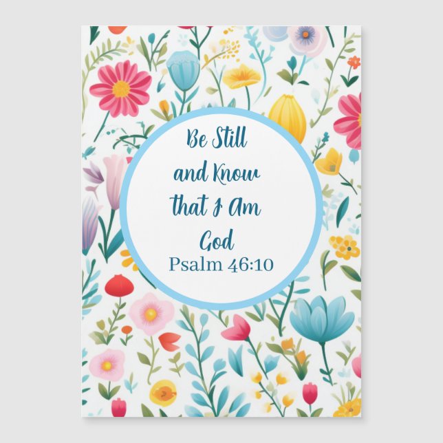 Psalm 46:10 Floral Magnet  (正面)