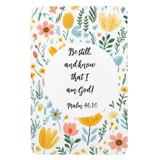 Psalm 46:10 Floral Magnet マグネット (縦)