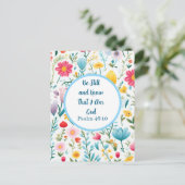 Psalm 46:10 Floral Postcard ポストカード (スタンド正面)