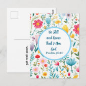 Psalm 46:10 Floral Postcard ポストカード (正面/裏面)