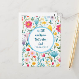Psalm 46:10 Floral Postcard ポストカード