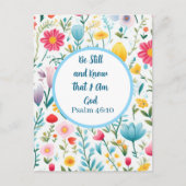 Psalm 46:10 Floral Postcard ポストカード (正面)