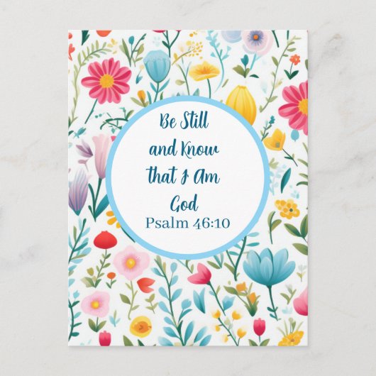 Psalm 46:10 Floral Postcard ポストカード (正面)