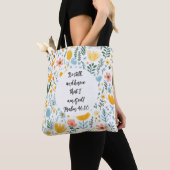 Psalm 46:10 Floral Tote Bag トートバッグ (クローズアップ)