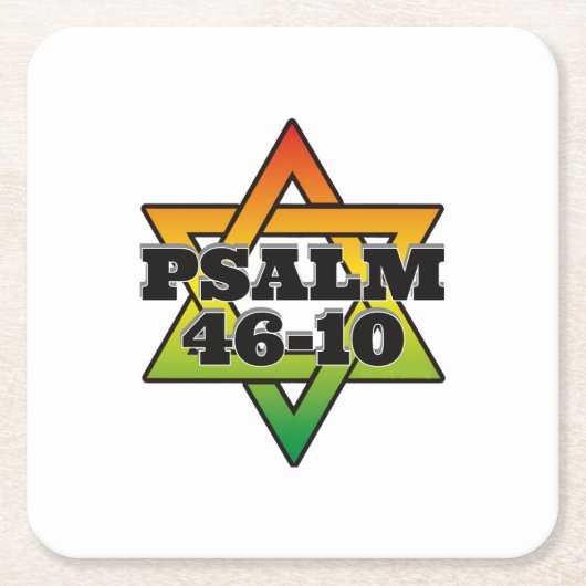 Psalm 46-10 - Square Paper Coaster スクエアペーパーコースター (正面)