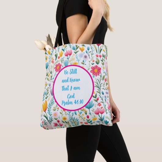 Psalm 46:10 Tote Bag トートバッグ (クローズアップ)