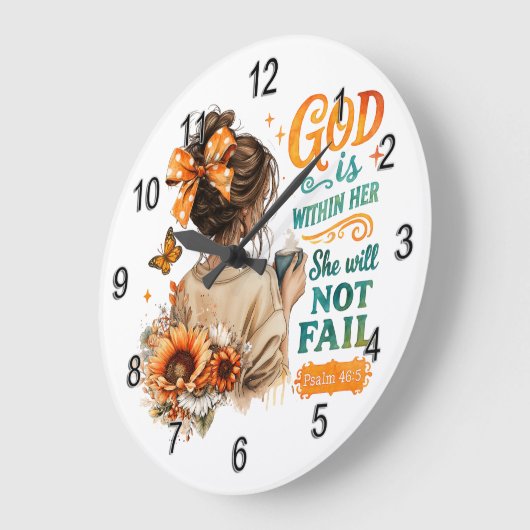 Psalm 46:5...  ラージ壁時計 (傾斜)