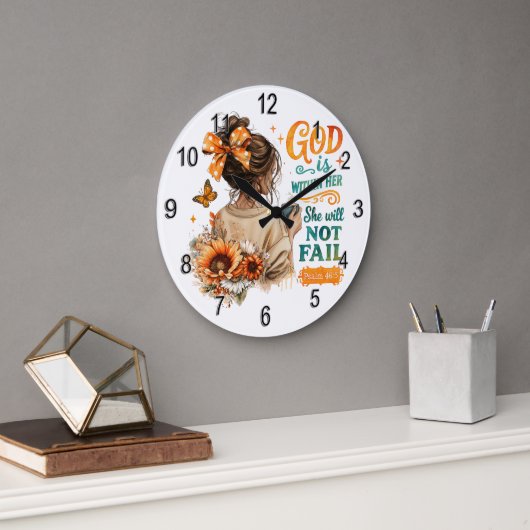 Psalm 46:5...  ラージ壁時計 (オフィス)