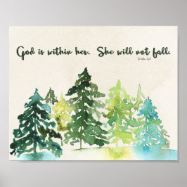Psalm 46:5 Bible Verse wall Art ポスター