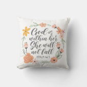 Psalm 46:5 God is within her she will not fall クッション (正面)