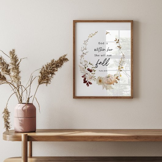 Psalm 46:5 Scripture Poster – God Is Within Her ポスター