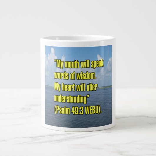 Psalm 49:3 WEBU Mug ジャンボコーヒーマグカップ (正面)