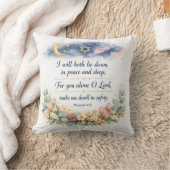 Psalm 4:8 Bedroom Wall Art, Messianic Jewish Gift クッション (ブランケット)